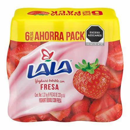 Yoghurt Lala Bebible Fresa 6 piezas de 220 g c/u