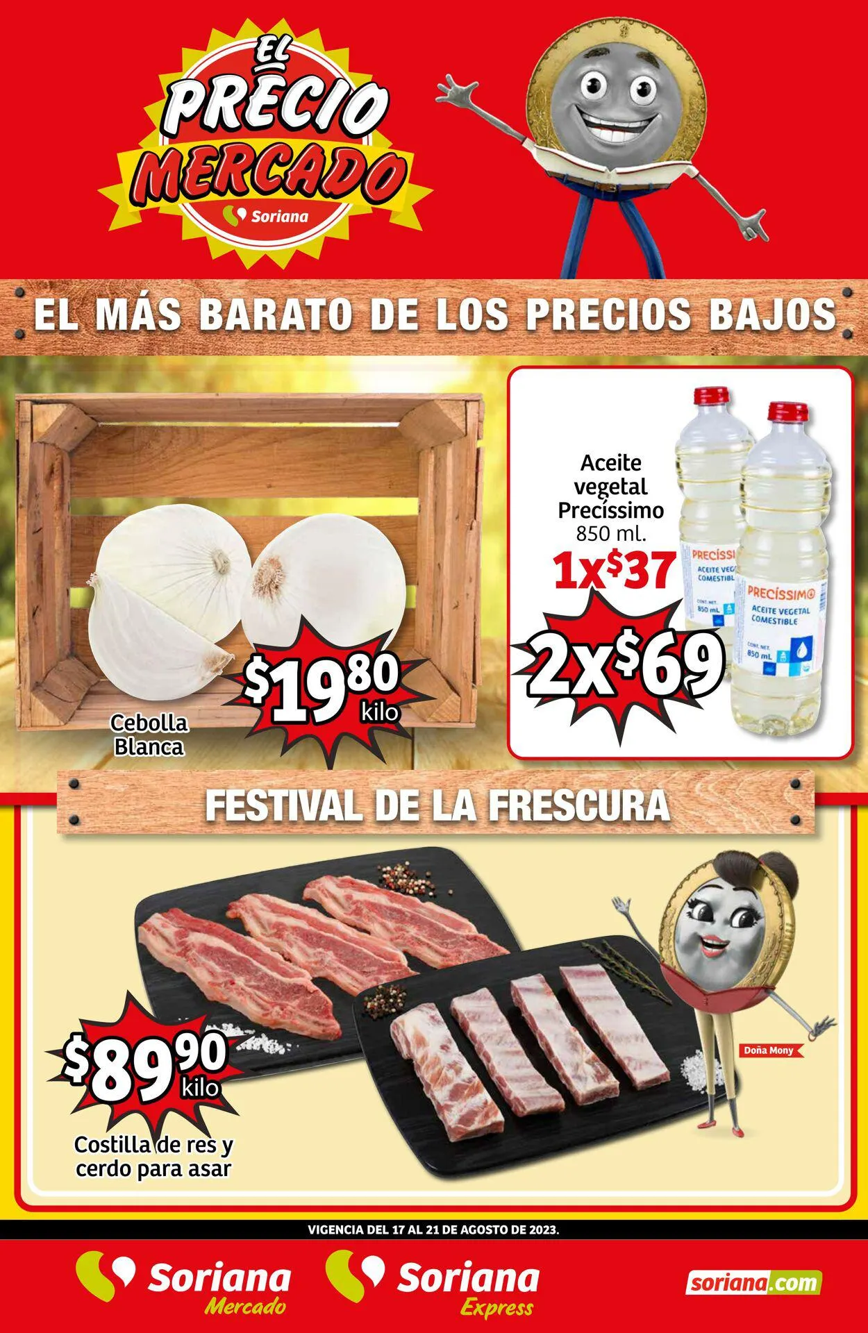 Catálogo de Soriana - El más barato de los precios bajos Oferta actual 17 de agosto al 22 de agosto 2023 - Pagina 1