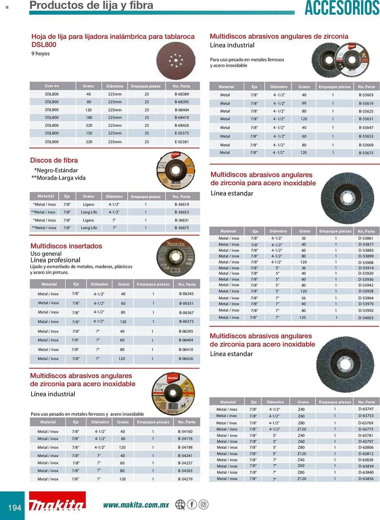 Catálogo de Catálogo Makita 8 de julio al 31 de diciembre 2025 - Pagina 194