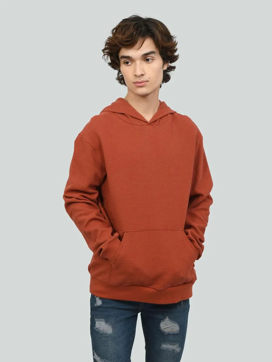 Sudadera Tela Diferenciada con Capucha