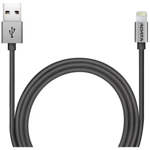 Cable Lightning Macho-USB A Macho Adata AMFIAL-1MK-CTI 1 Metro, Para IPod/IPhone/IPad, Titanio