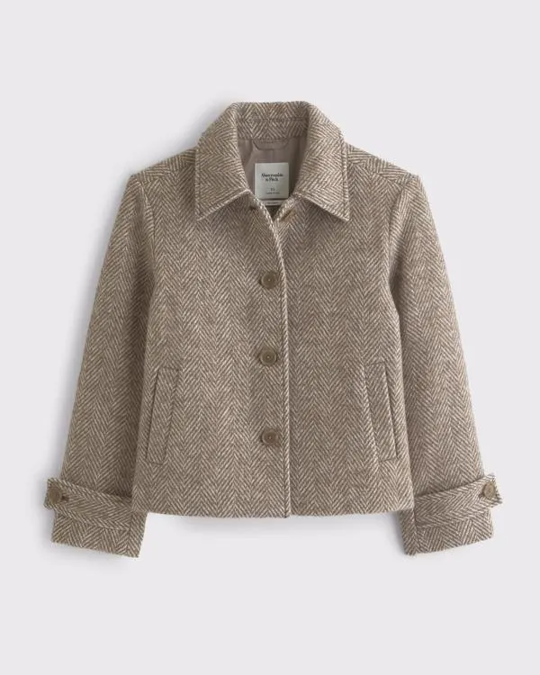 Short Wool-Blend Coat