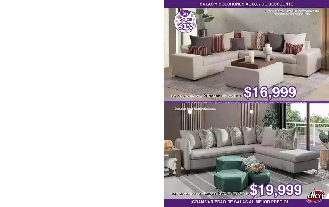 Catálogo de Muebles Dico Salas Y Colchones Al 60 Centro 2025 4 de abril al 30 de abril 2025 - Pagina 9