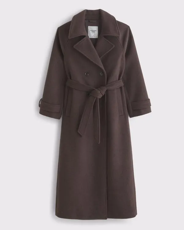 A&F Carrie Wool-Blend Trench Coat