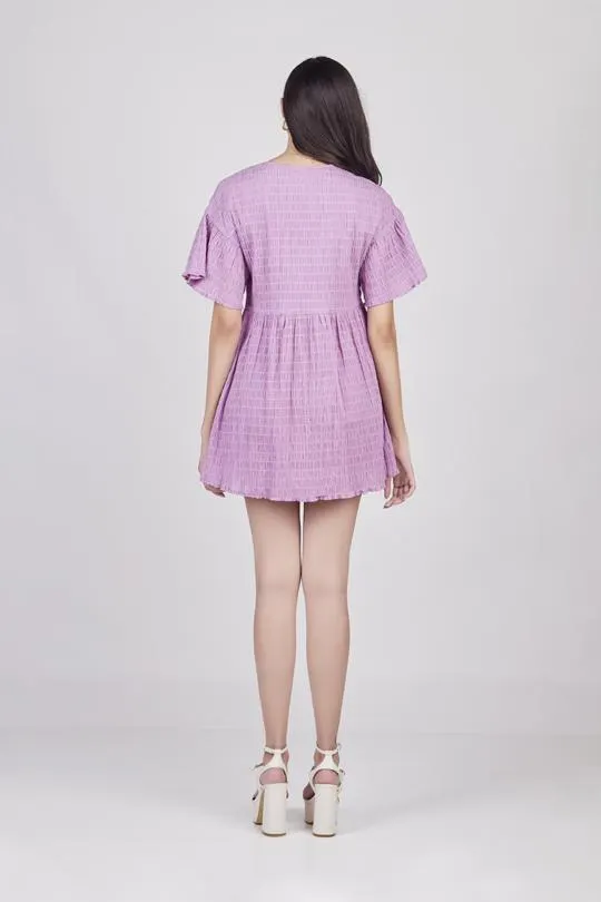 VESTIDO LILA CON TEXTURA