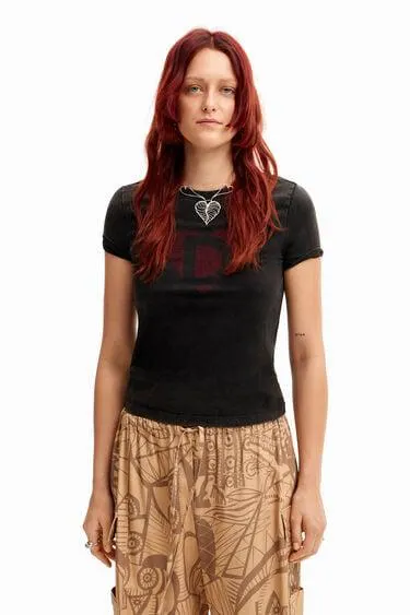 Rhinestone imagotype T-shirt