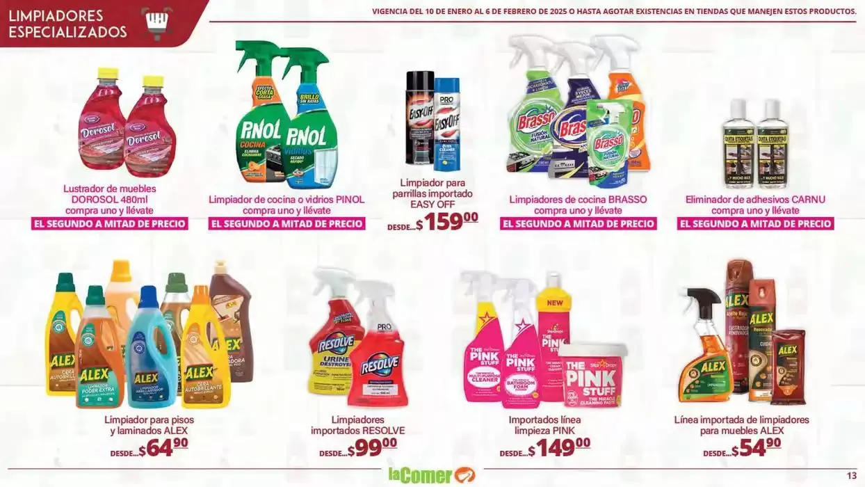 Catálogo de LIMPIA , Desinfecta, organiza, AHORRA 10 de enero al 6 de febrero 2025 - Pagina 13