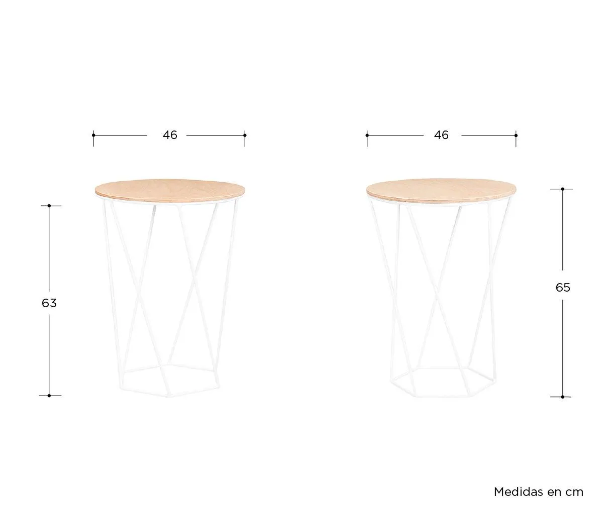 Mesa Hexa alta - Blanco