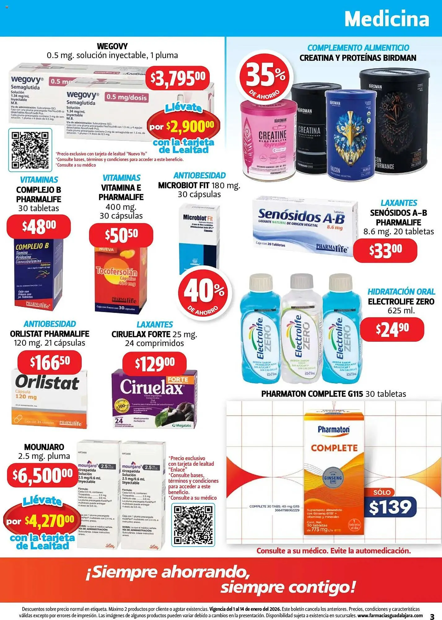 Catálogo de Folleto Farmacias Guadalajara 1 de enero al 14 de enero 2026 - Pagina 3
