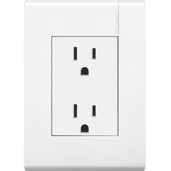 Toma de corriente con placa duplex blanco Bticino Modus Pro E6028NPTL