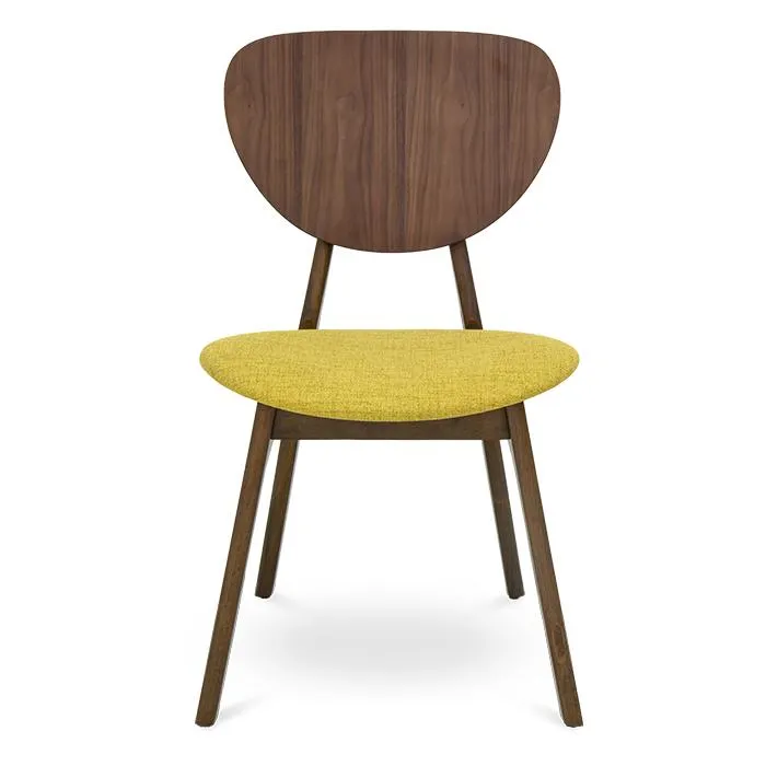 Silla Tela Amarilla/nogal Cax