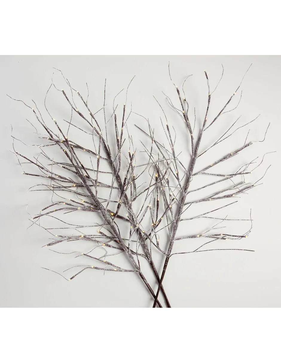 Set de ramas navideñas decorativas Lit Frosted