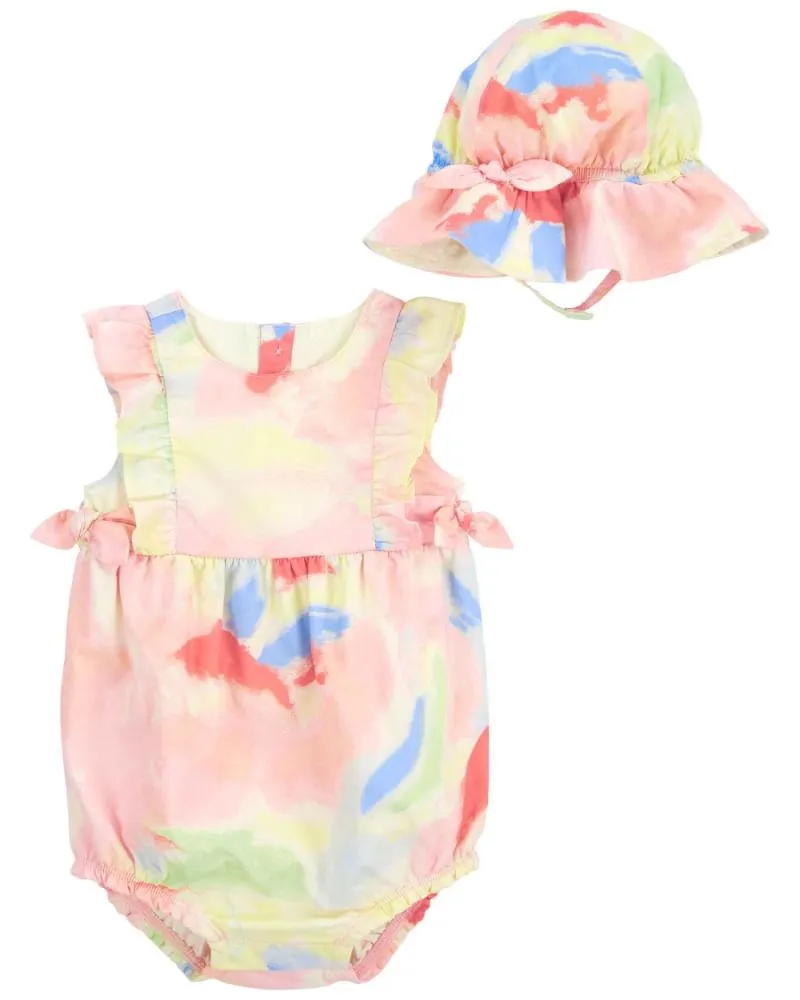 Conjunto De 2 Jumpsuit Y Gorro Con Diseño De Nubes Carter's