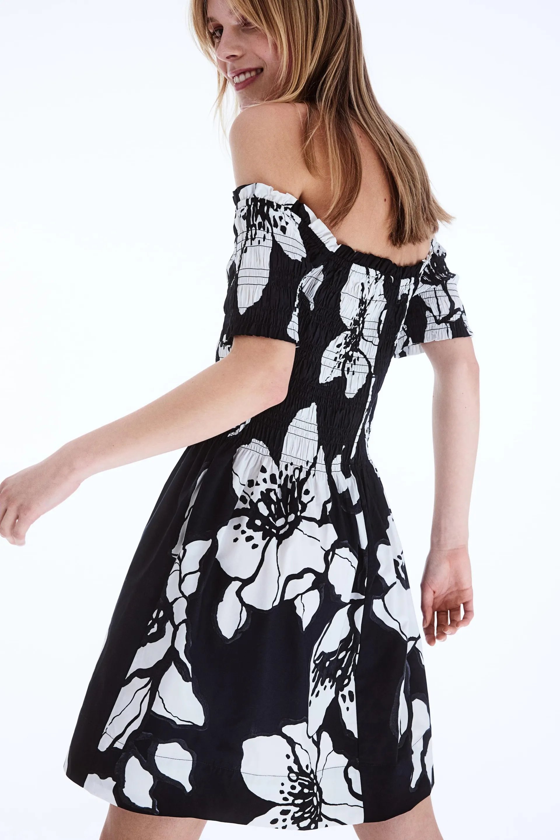 Vestido con punto smock