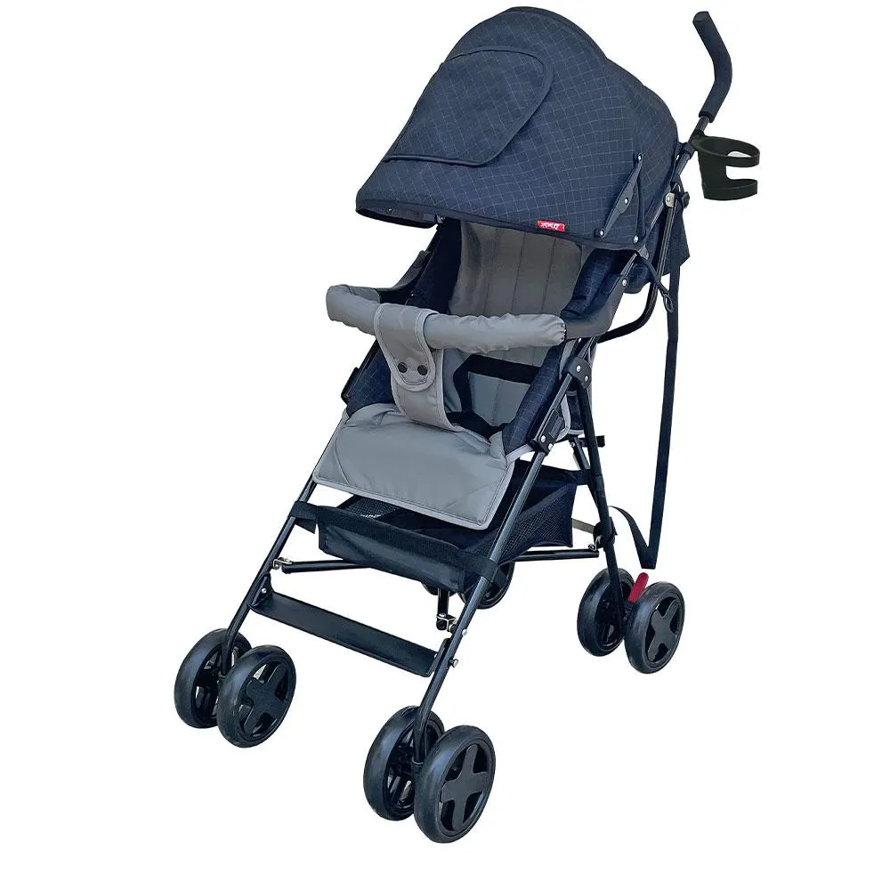 Carriola D´bebé reclinable con plegado de bastón Carry Bebé Negra