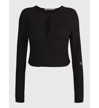 Top Calvin Klein Cruzado Mujer Negro