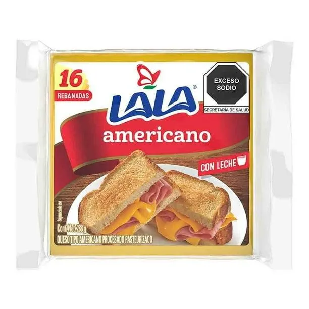 Queso americano Lala 16 rebanadas 288 g