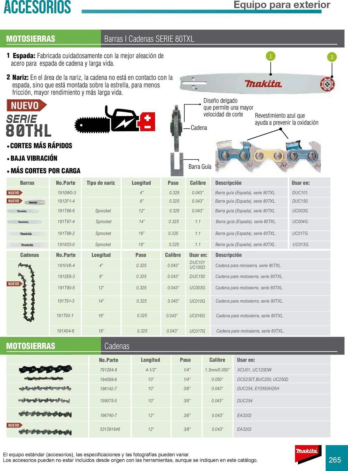Catálogo de Catálogo Makita 8 de julio al 31 de diciembre 2025 - Pagina 265