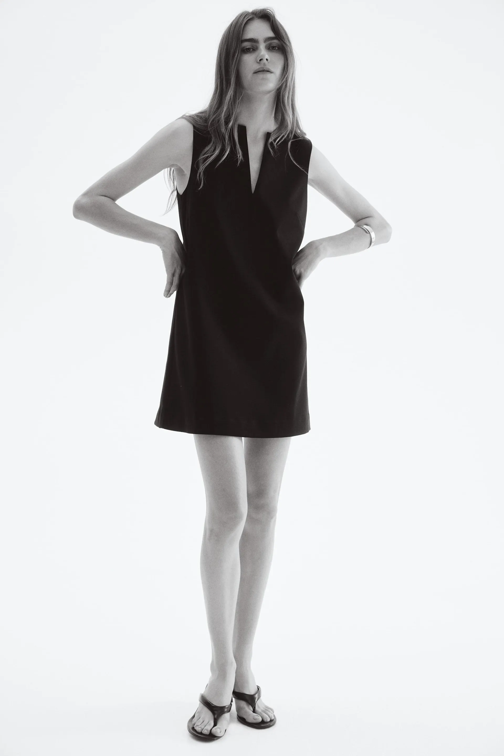 Vestido recto en sarga