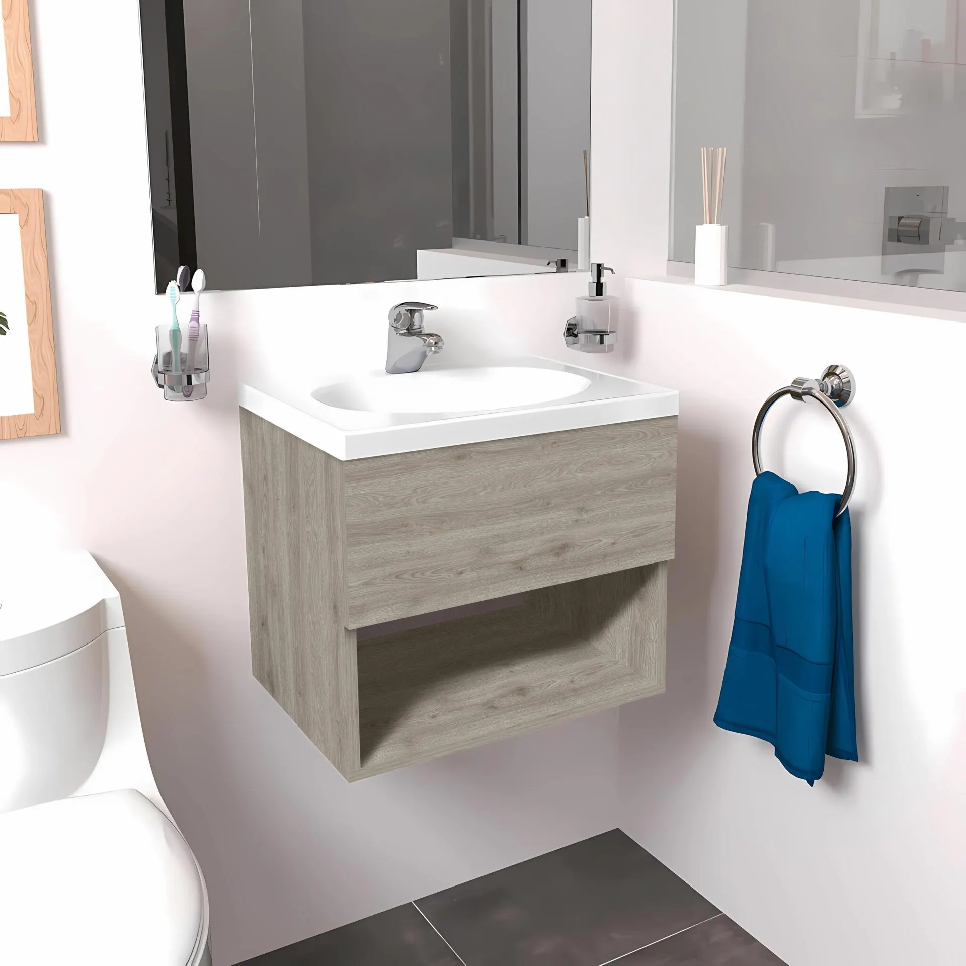 VANITY TRENTO COLOR CENIZA