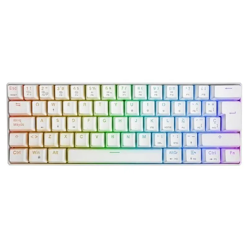 Teclado Gamer Nibio Compact MK 350 RGB Blanco Reacondicionado