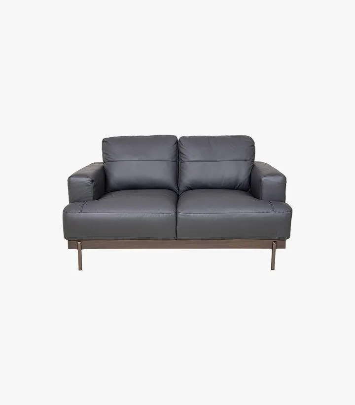 Love Seat Freco de Piel Italiana Color Gris