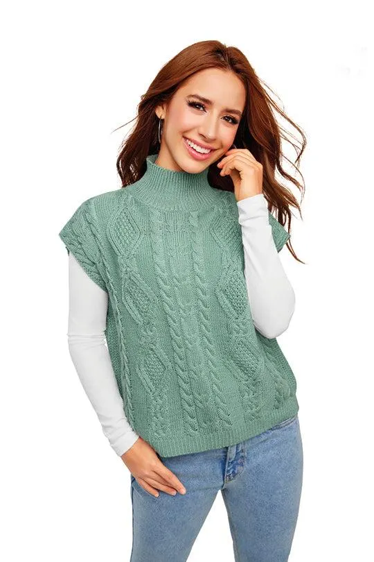 CHALECO DE PUNTO VERDE 40559