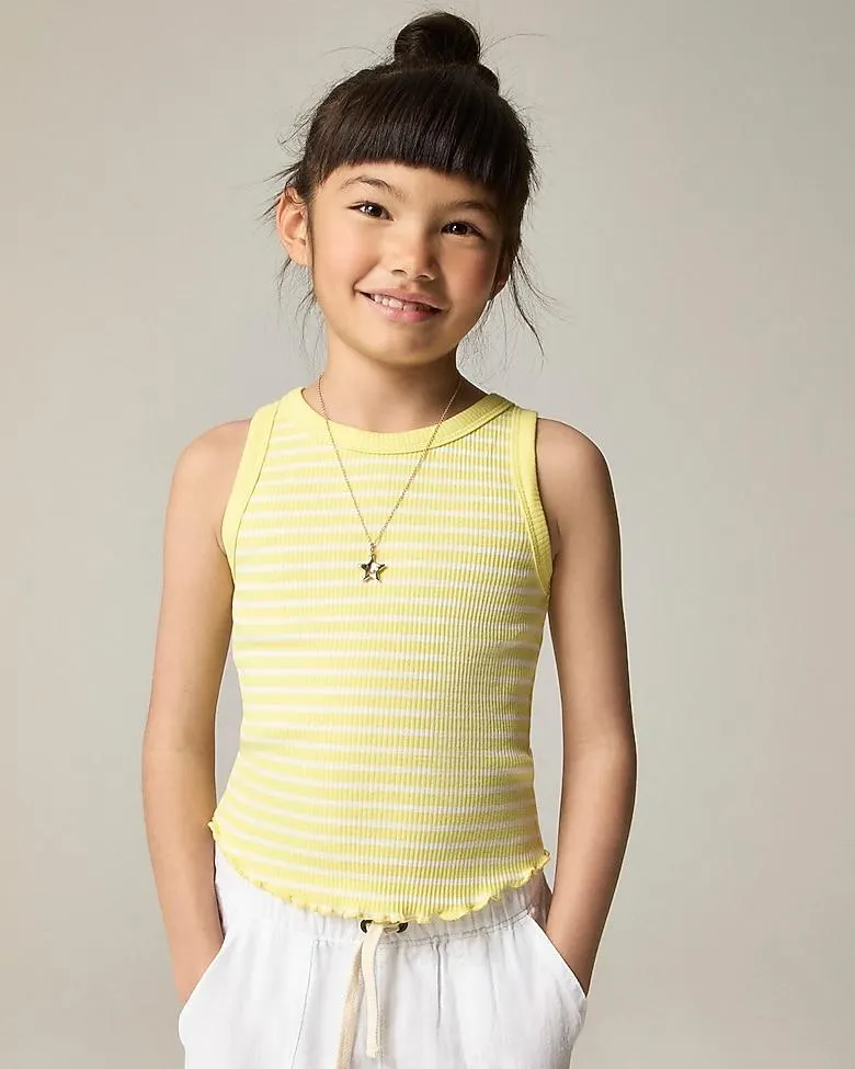 Girls' everyday tank top in vintage rib stripe
