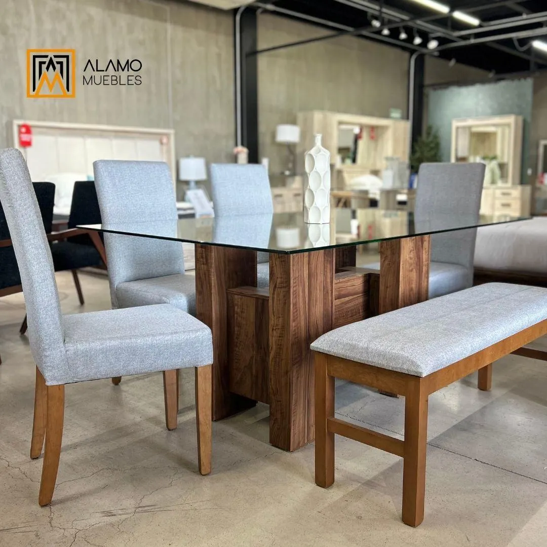 Comedor Suecia Roble con 4 sillas 1 banca