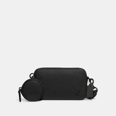 Bolsa Crossbody Coach Charter Slim In Pebble Leather With Hardware Branding