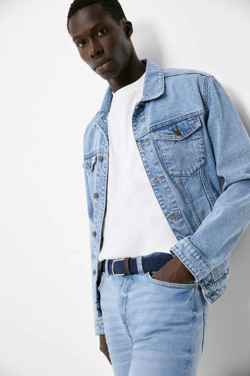 Cinturón trenzado jaspeado