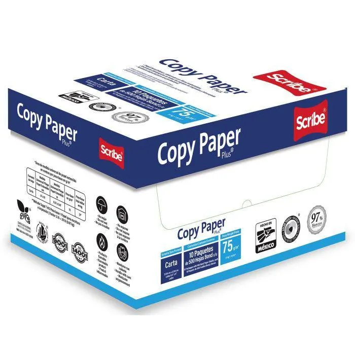 BOND BLANCO COPY PAPER 21.5 X 28 CARTA C/500 75 GMS. BCO.97%