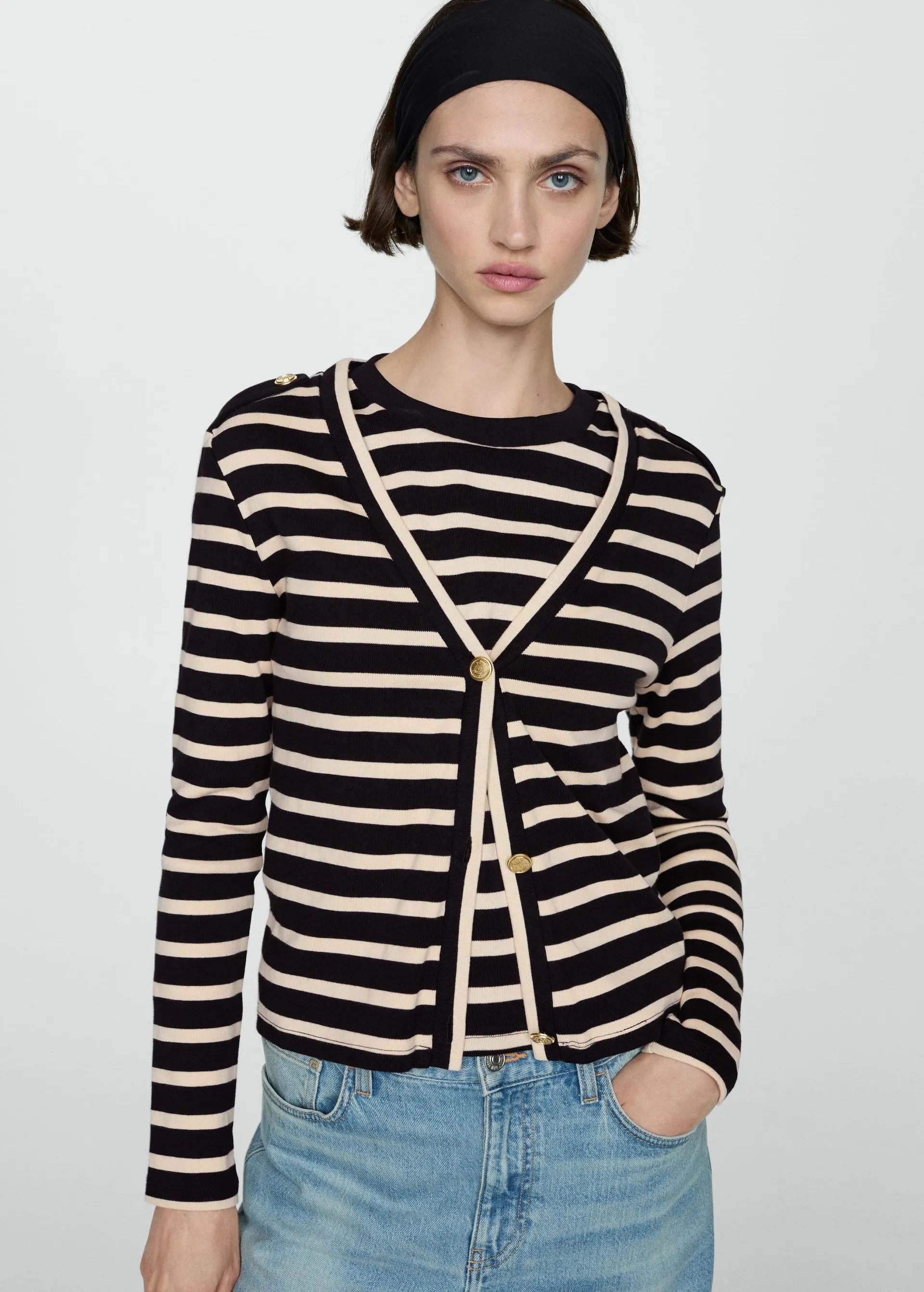 Cárdigan rayas botones