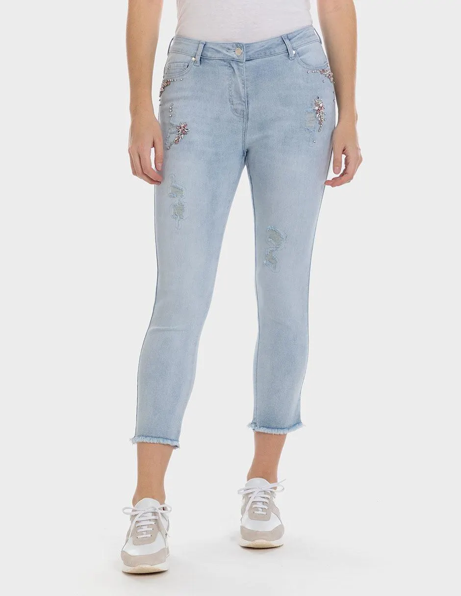 Jeans slim Punt Roma corte cintura para mujer