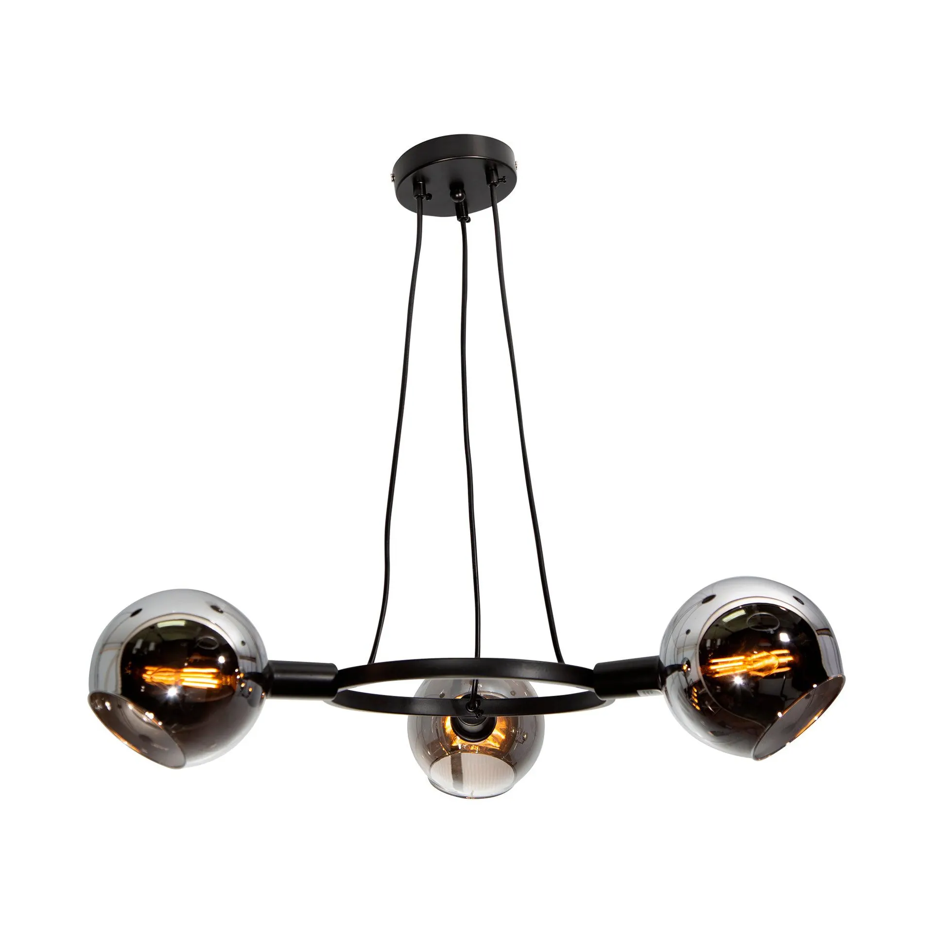 Lámpara de Techo Negro Mate Ahumado E14 40W 3 Luces