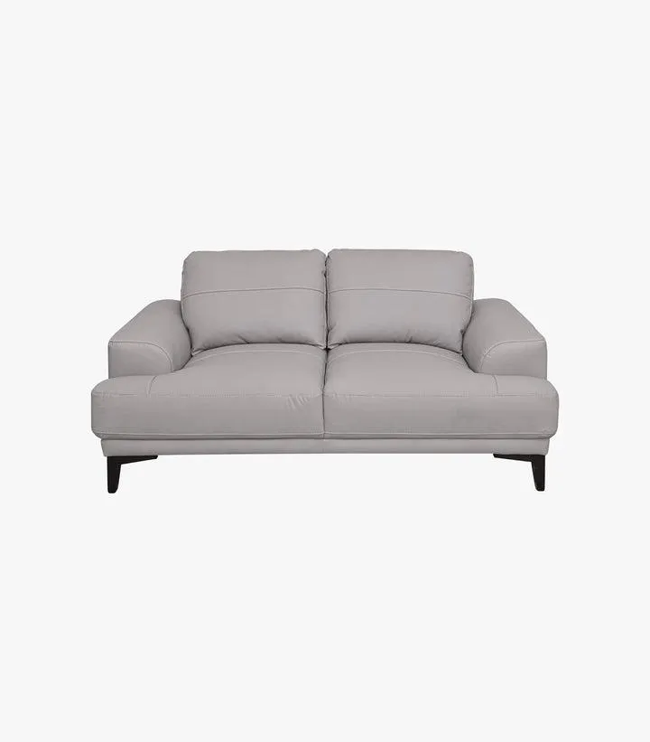 Love Seat Kaida de piel color gris