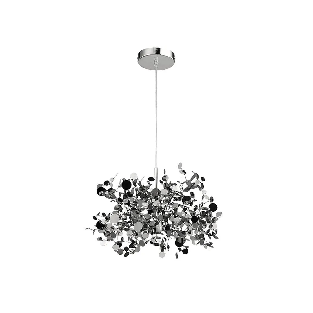 lampara colgante decorativa brillante con cuerpo de metal base G9 3 luces con cable de 3m