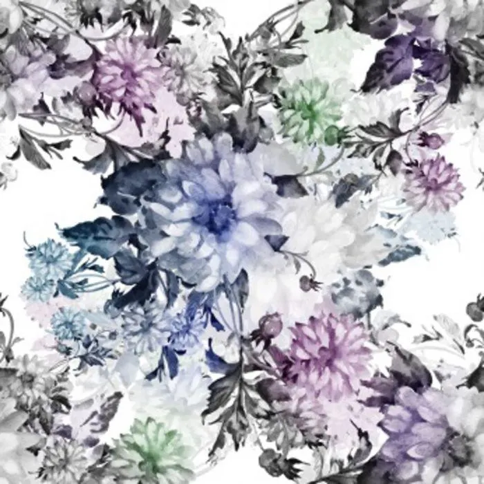 Loneta Italiana Flor Chica Azul Cielo