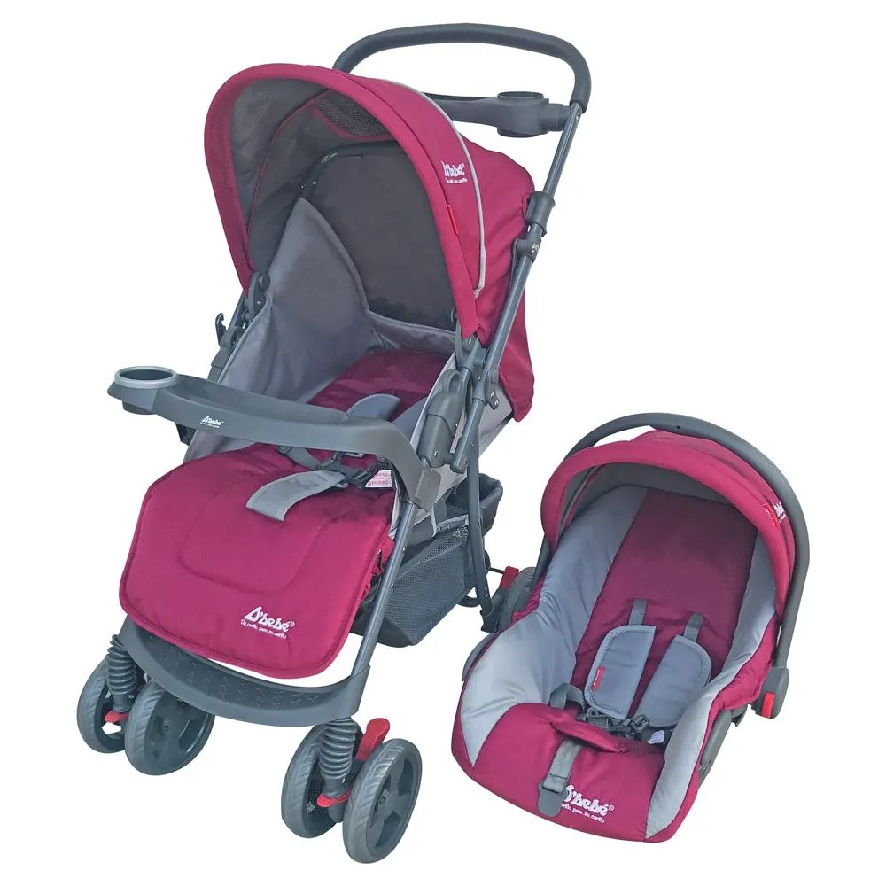 Carriola D´bebé reversible multi-funcional Travel System Star baby Rosa