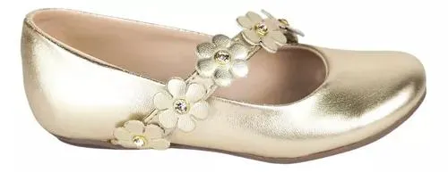 Zapatos Para Niñas Balerinas Magdalena Oro Vestir Fareli