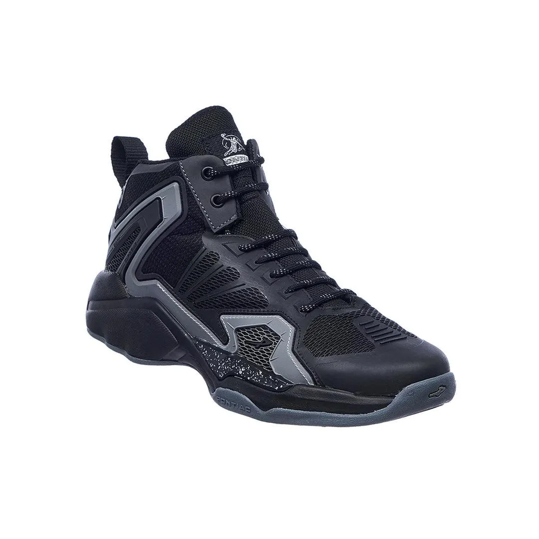 Tenis Tipo Bota Pontiac Hombre Moda Casual Deportiva Sport Tipo Piel Negro Gris 104C1P