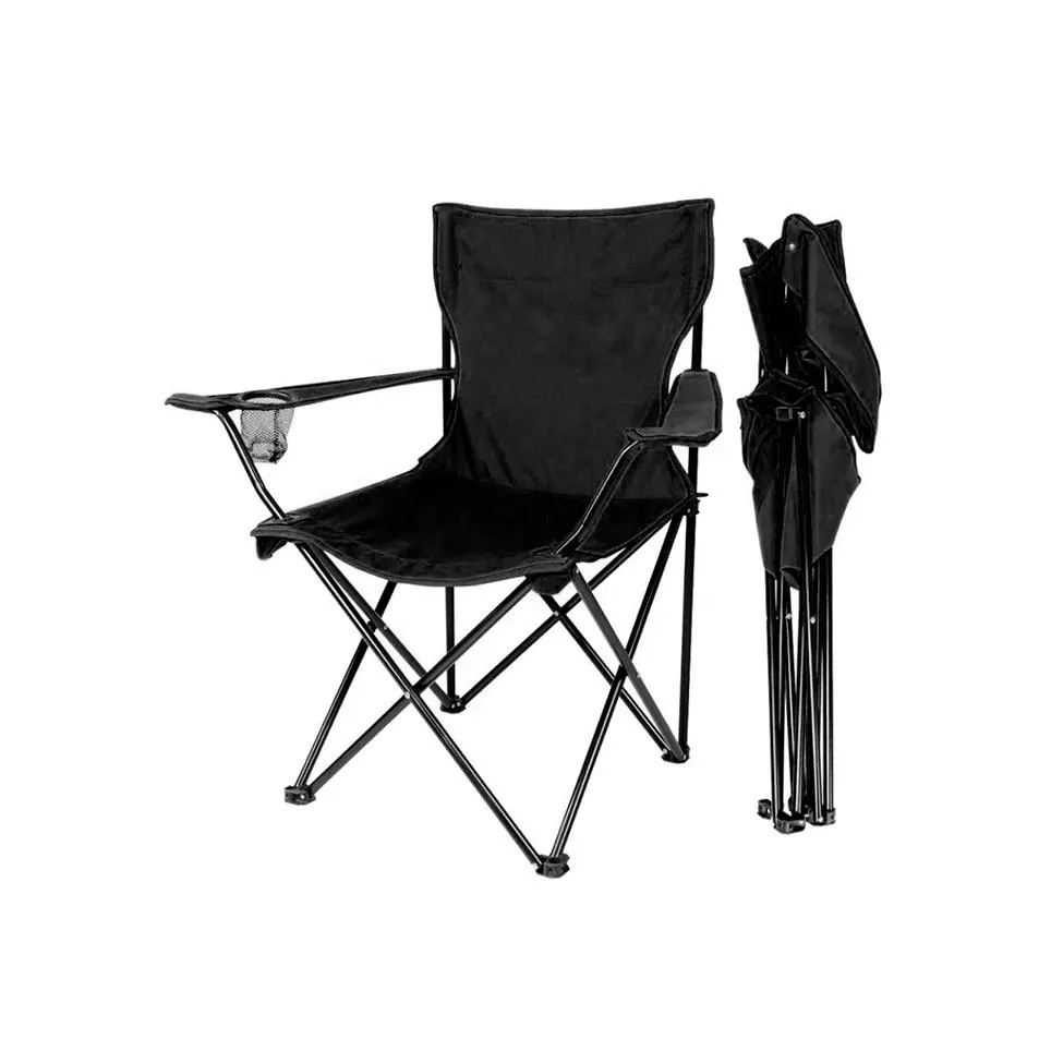 Silla plegable camping negra