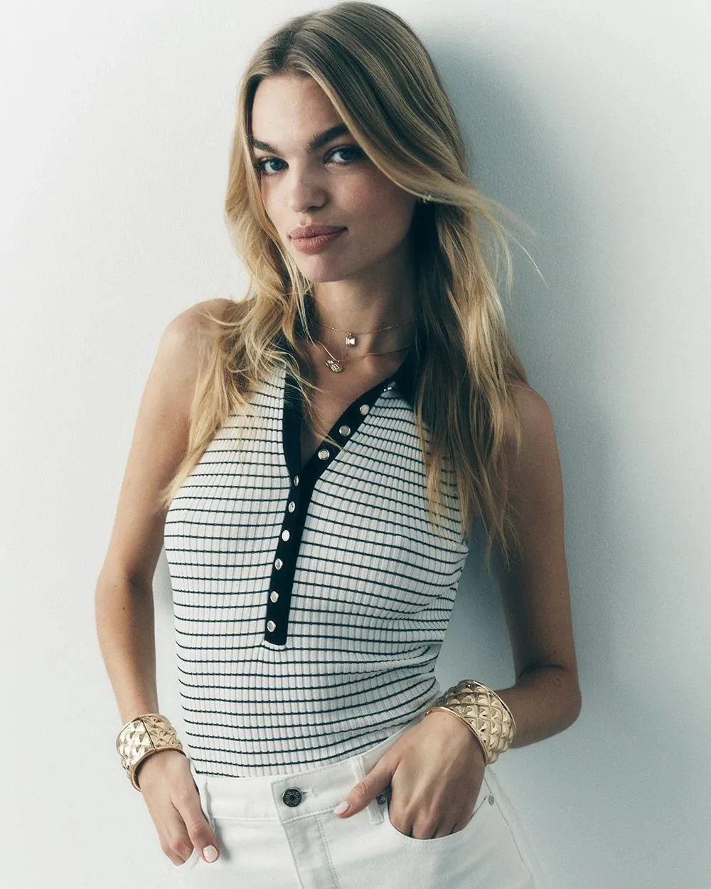 Henley Sweater Tank Top