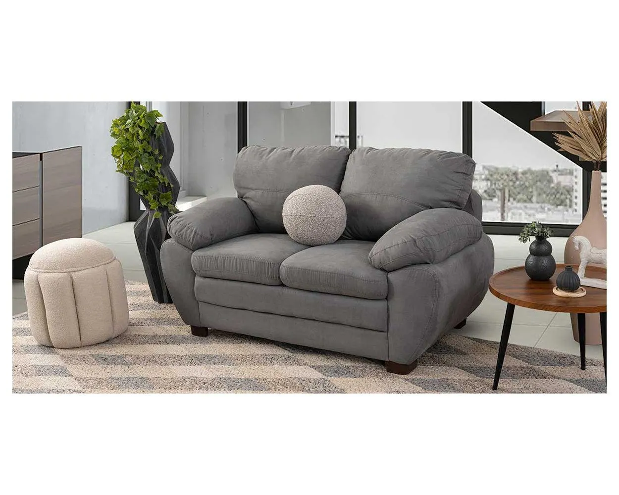 Sofá 2 Plazas Bruselas New Gris