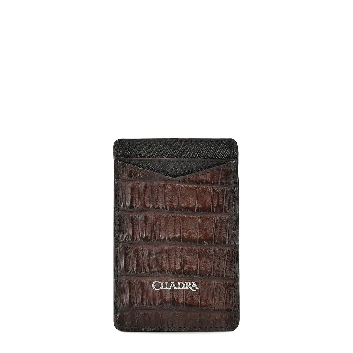 Tarjetero en piel genuina de fuscus.