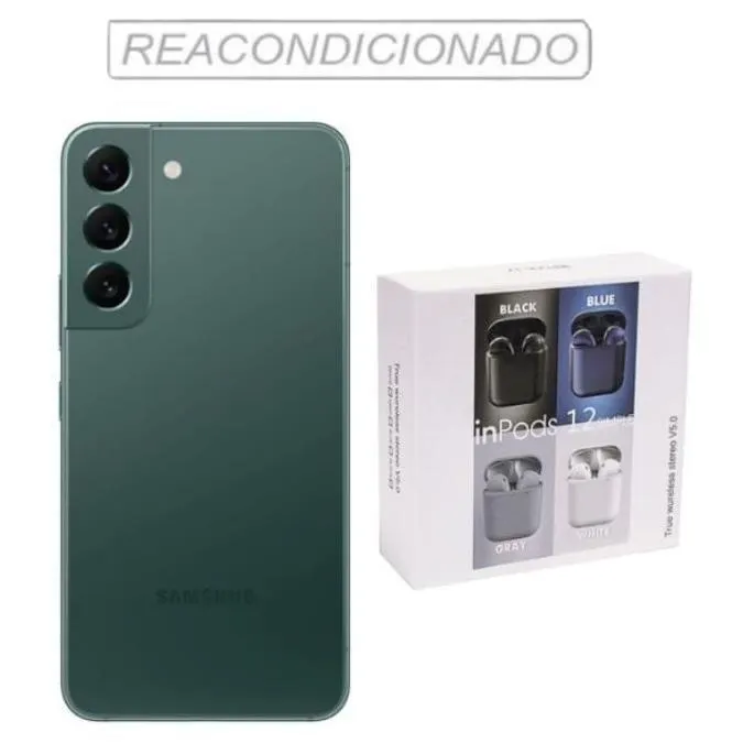 Galaxy S22 Reacondicionado 128gb Verde + Audífonos Genéricos