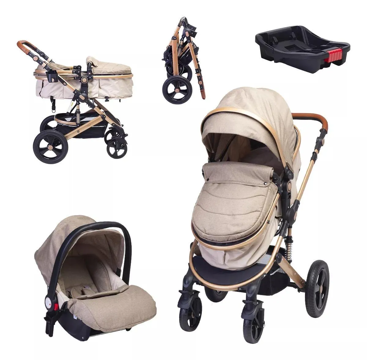 CARRIOLA Travel system con portabebé BABYLUX Beige