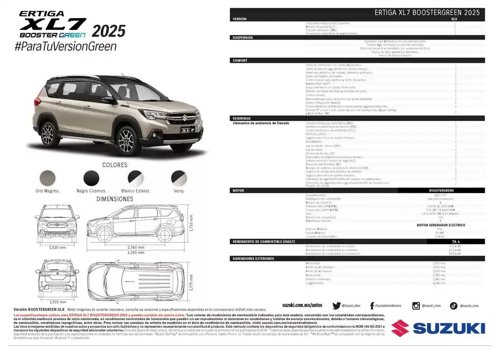 Catálogo de Ficha técnica ERTIGA XL7 BOOSTERGREEN 1 de enero al 31 de diciembre 2025 - Pagina 2