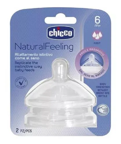 Tetina Mamila Chicco Naturalfeeling 6m+ Flujo Rápido 2 Pack