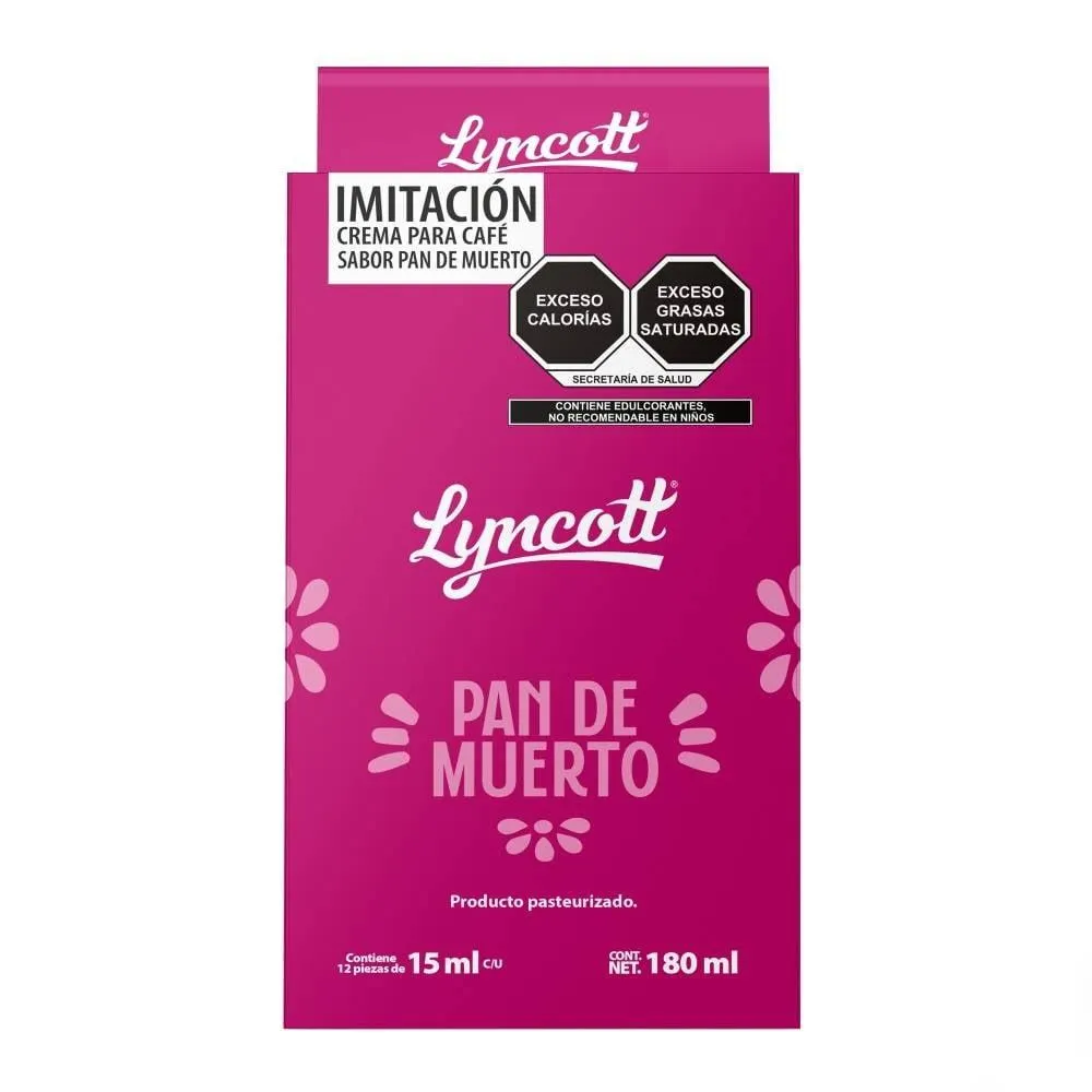 Imitación crema para café Lyncott pan de muerto 12 pzs 15 ml c/u